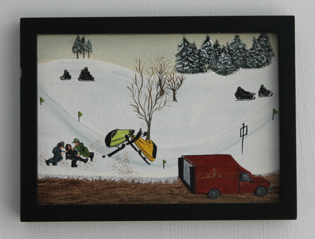 Crime Scene Painting “The Four Snowmobilers of the Apocalypse?”