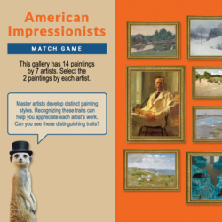 American Impressionists Match Game